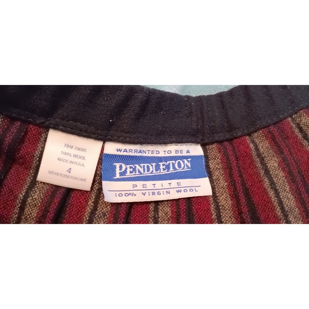 Vintage Pendleton 100% Virgin Wool Skirt 4 Pleated preppy academia old money 90s - Picture 6 of 7